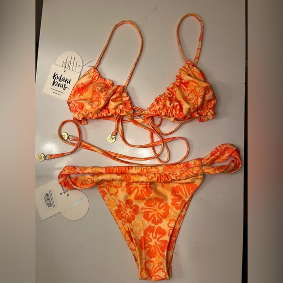Kulani Kinis Other - Kulani Kini Orange Floral Bikini Set- Tangerine Dreams